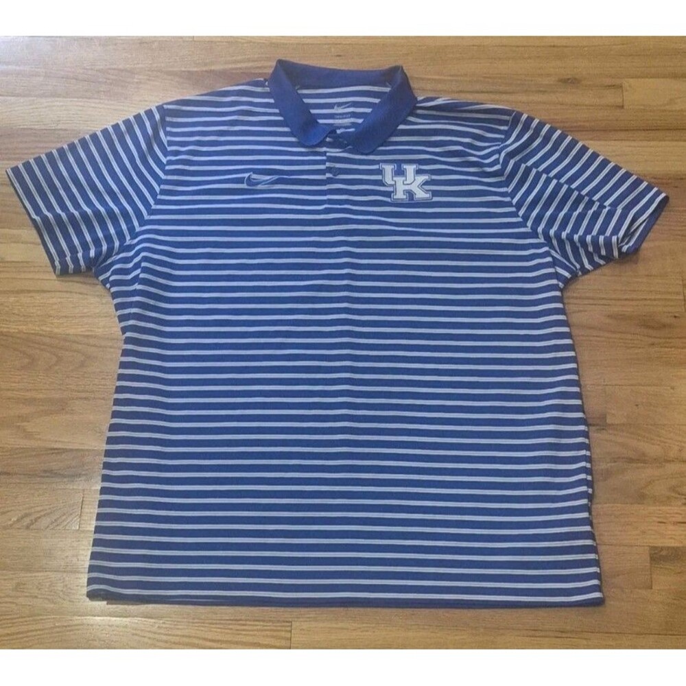 Nike Kentucky Wildcats Interlock Tour Striped Polo Men's 3XL Logo UK
